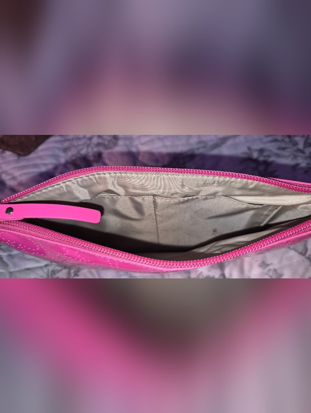 kate spade Bright Pink Perforated Patent Clutch - Picture 3 of 3